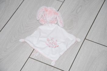 Doudou Plat Mouchoir Lapin Simba Toys Nicotoy Rose blanc
