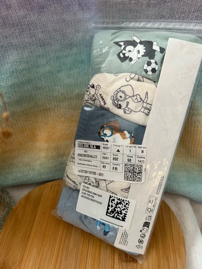 🩲 Lot de 5 slips Bluey pour enfant – Taille 4/6 ans 🩲 - photo numéro 2