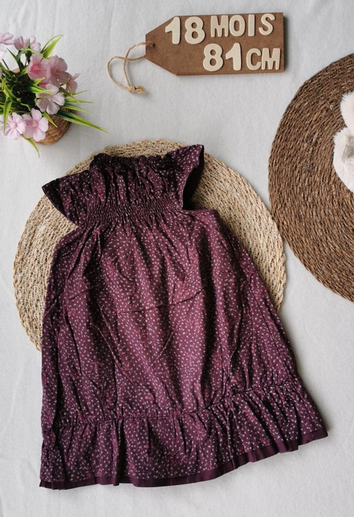 Robe 👣 prune, kidkanaï, 18 mois - photo numéro 2
