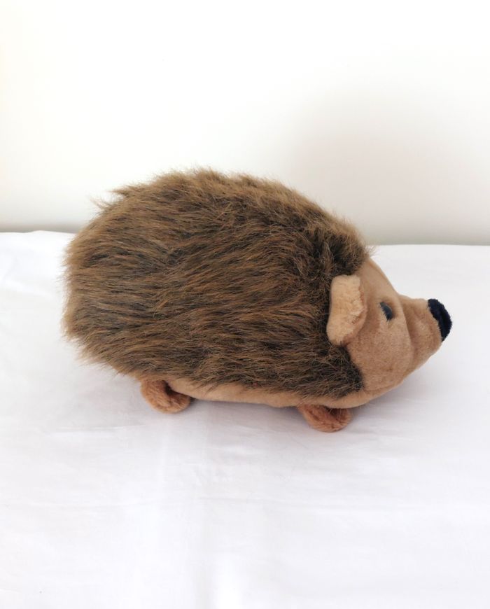 Peluche hérisson marron beige noir 30 cm STC doudou - photo numéro 3