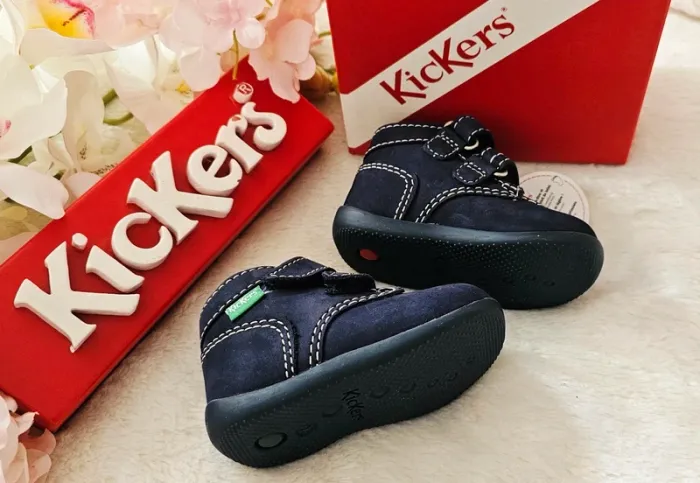 Bottes Bottines Cuir Scratch 1er pas 👣 semelle flexible Kickers T18 - photo numéro 2