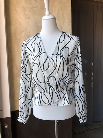 Blouse en satin cache cœur vintage M/L