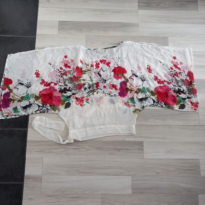 Chemisier femme à manches courtes blanc imprimé SHK Mode taille M - photo numéro 7