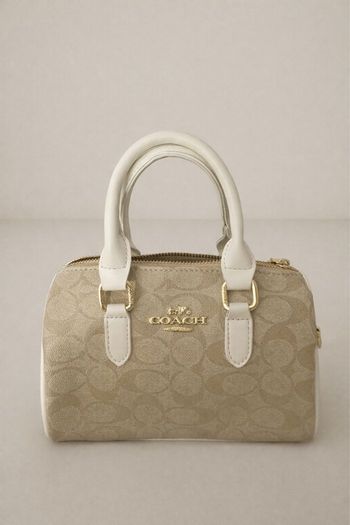 Sac à main Coach beige monogrammé – Neuf