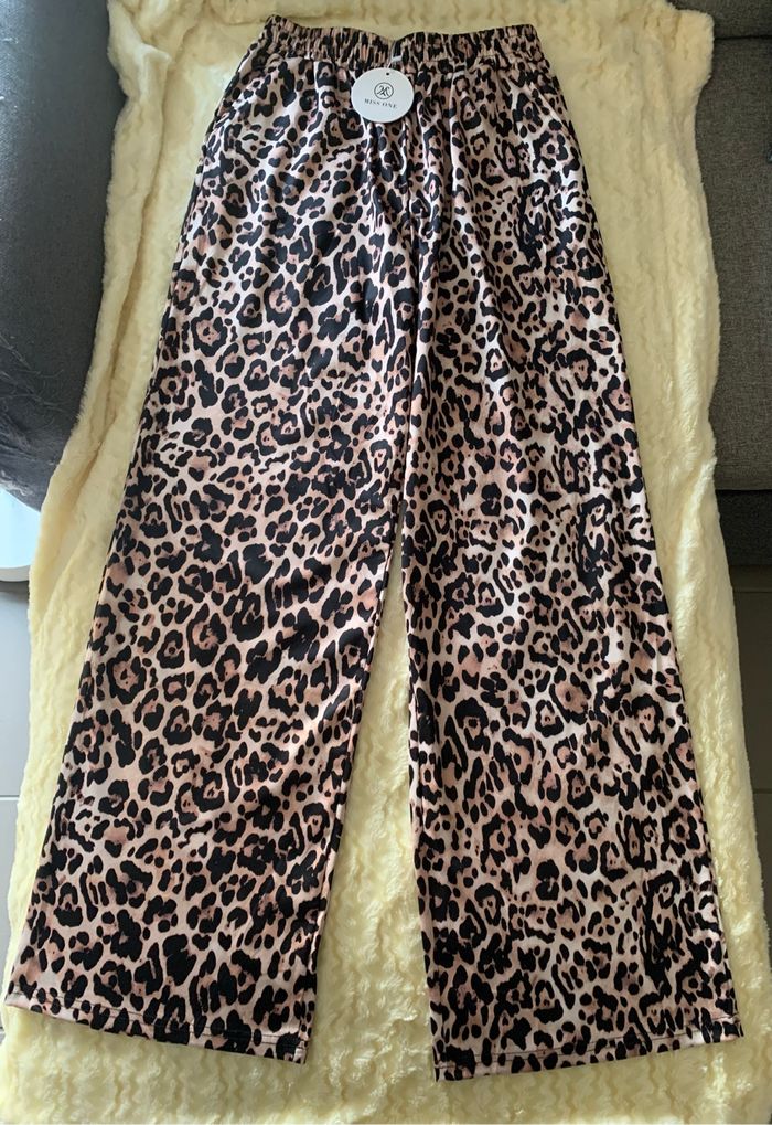 Pantalon large léopard