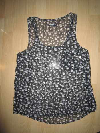 beau top noir déco tête de mort jennyfer M