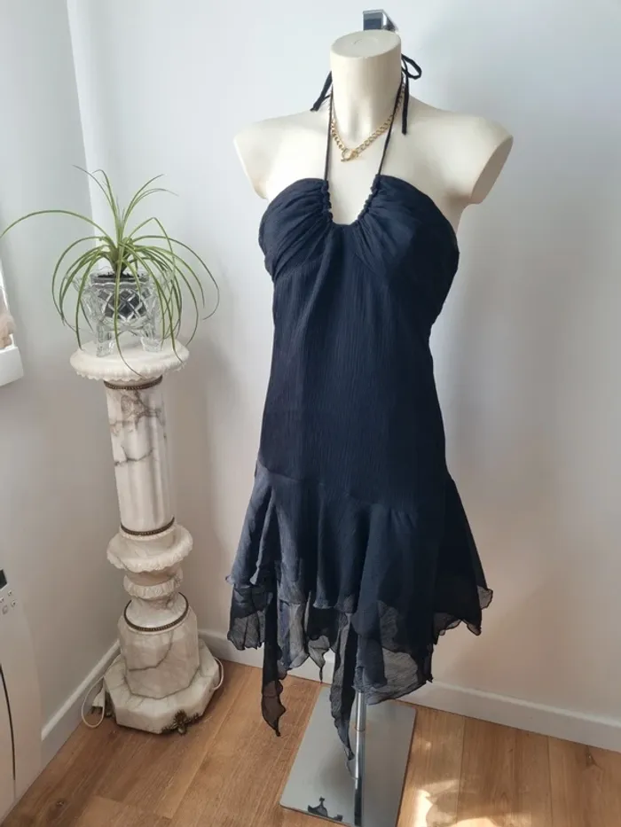 Robe longue noir asymetrique année '90 - photo numéro 12