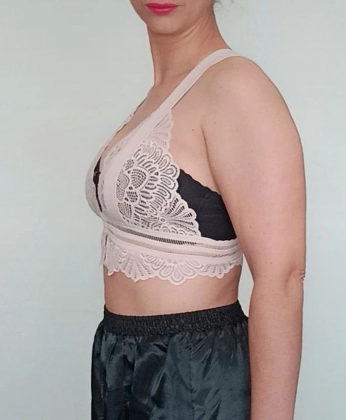 Bralette / brassière top crop dentelle pastel xl - photo numéro 3