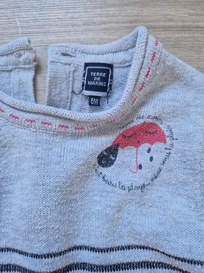 Robe pull bébé fille Terre de Marins 6 mois - photo numéro 3