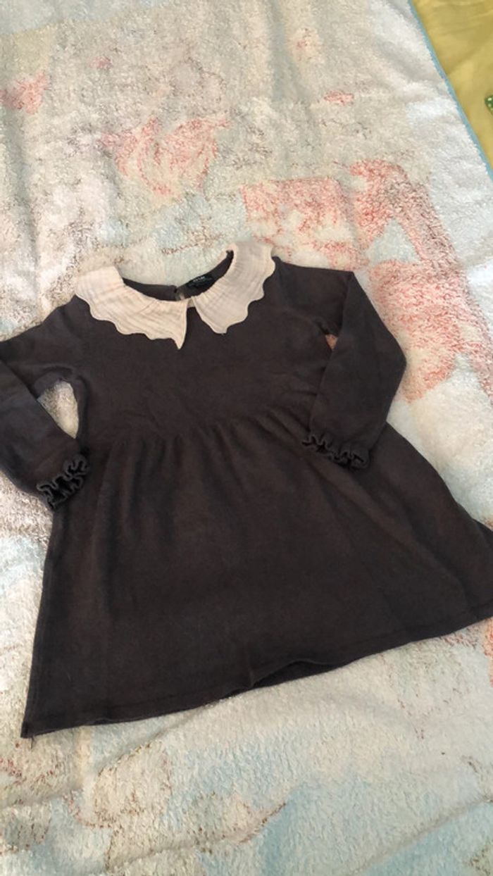 Robe en laine col Claudine