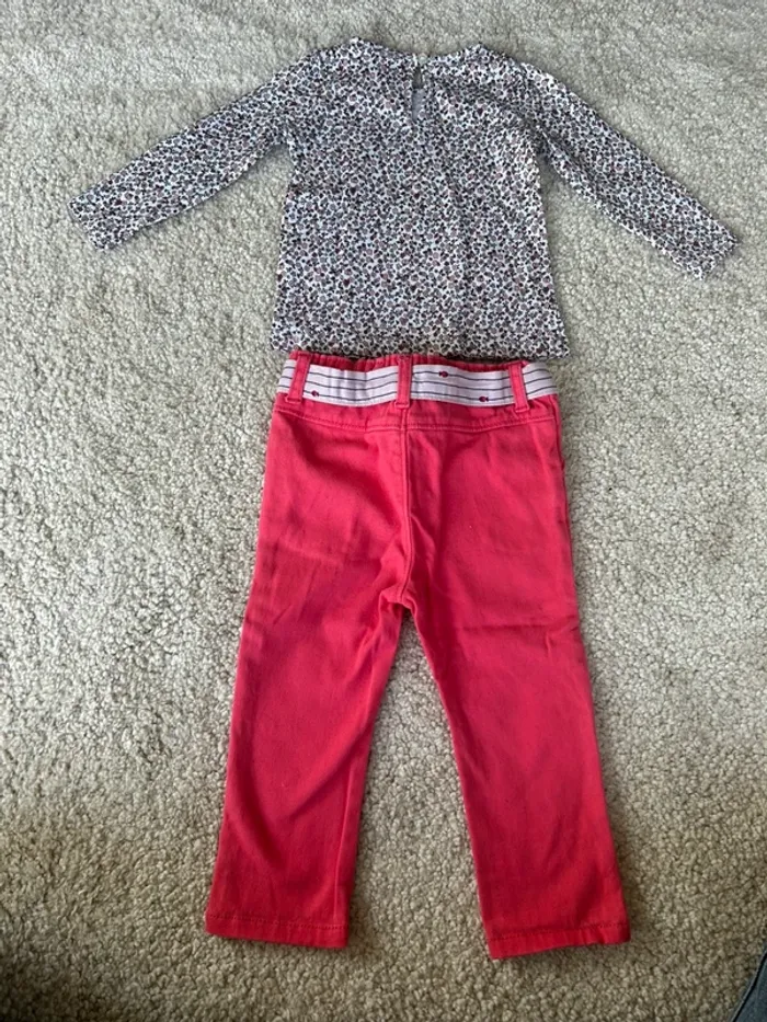 Lot : tenue demie saison pantalon et haut à manches longues - 12 mois - H&M et Kimadi - photo numéro 4