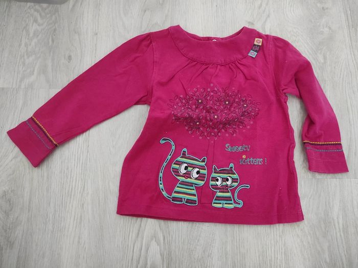 Tee-shirt chat fille 12 mois
