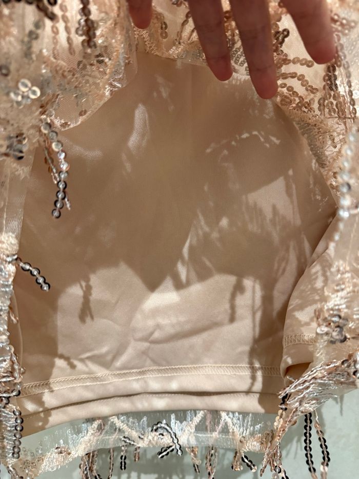 Jupe à sequins beige - photo numéro 3