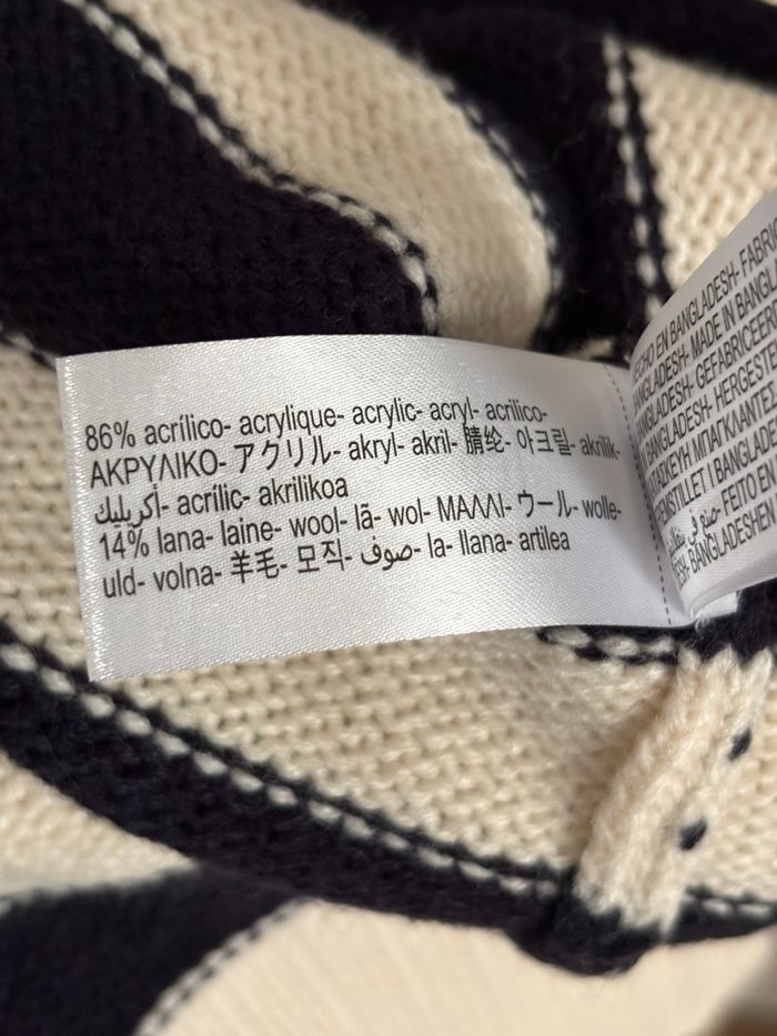 Robe épaisse longue Zara crème/noire S(oversize) - photo numéro 10