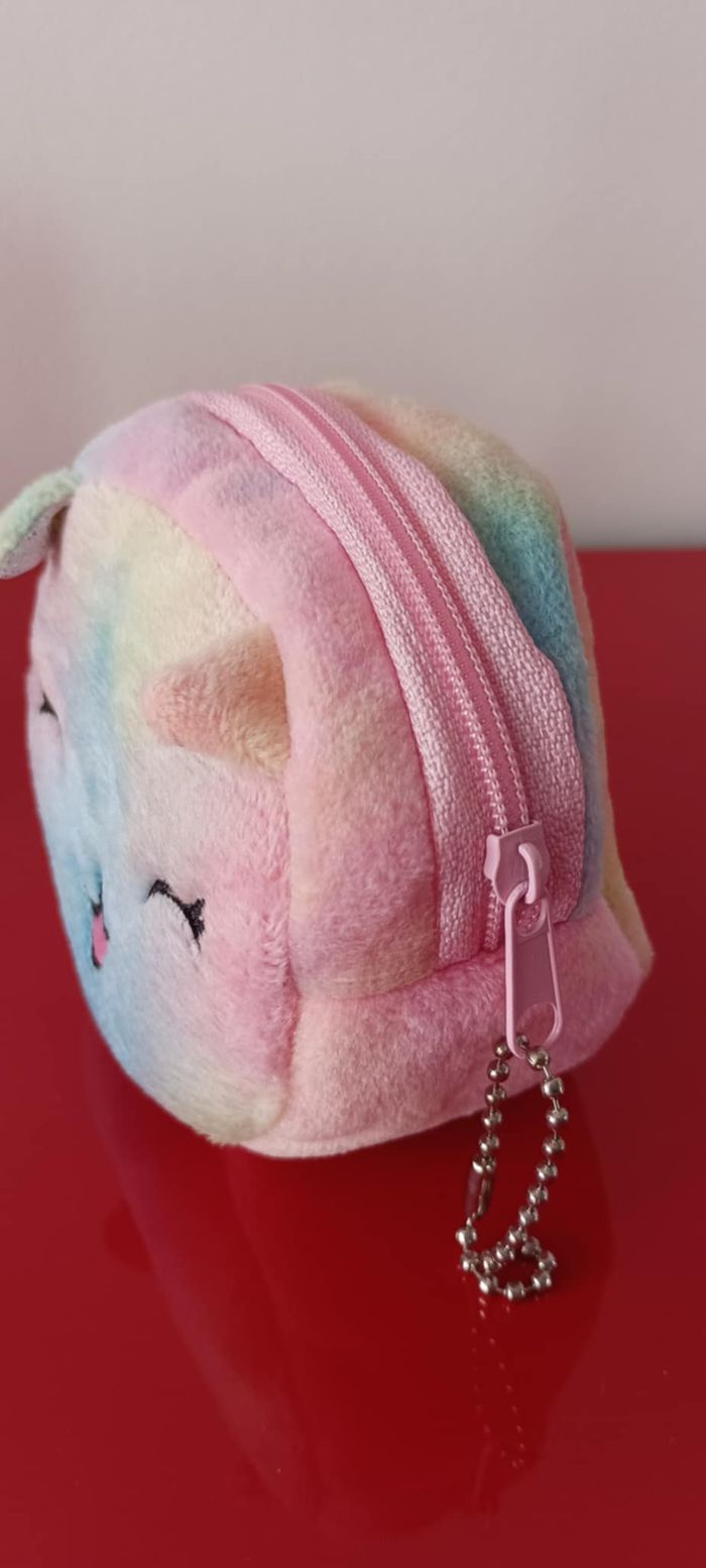 Petit porte-monnaie multicolore en peluche pour enfant modèle lapin - photo numéro 8