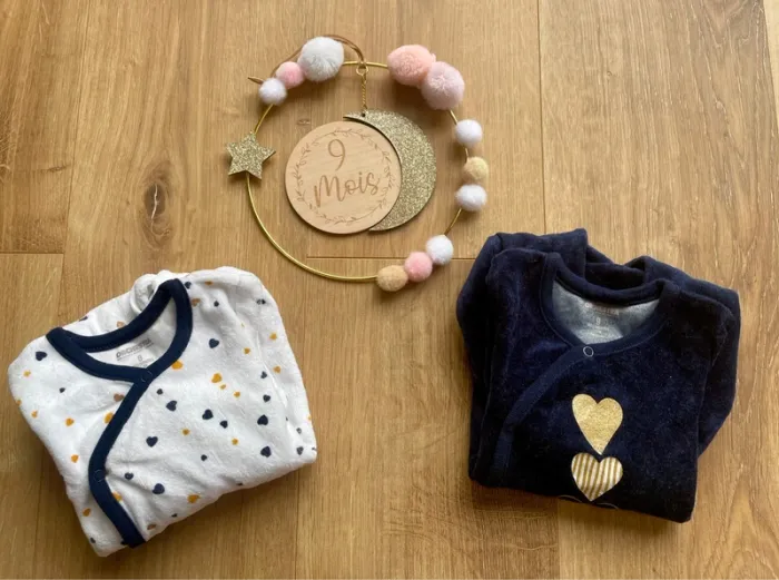 Lot de 2 pyjamas velours - 9 mois