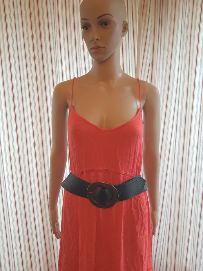 Jolie Ceinture noire cuir 1906 by Blue Star 100cm