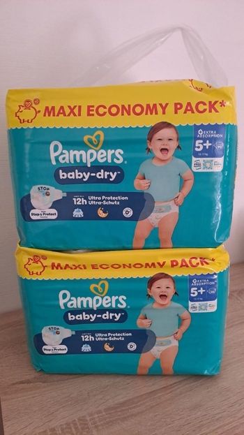 180 Couches pampers baby-dry taille 5+