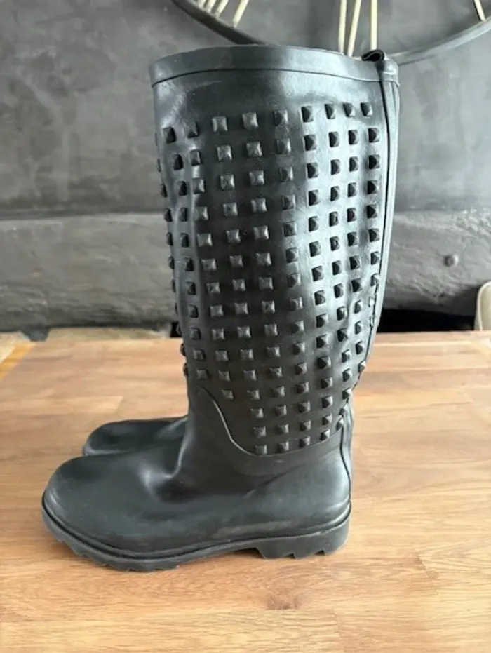 botte de pluie noire clouté taille 38 - photo numéro 4