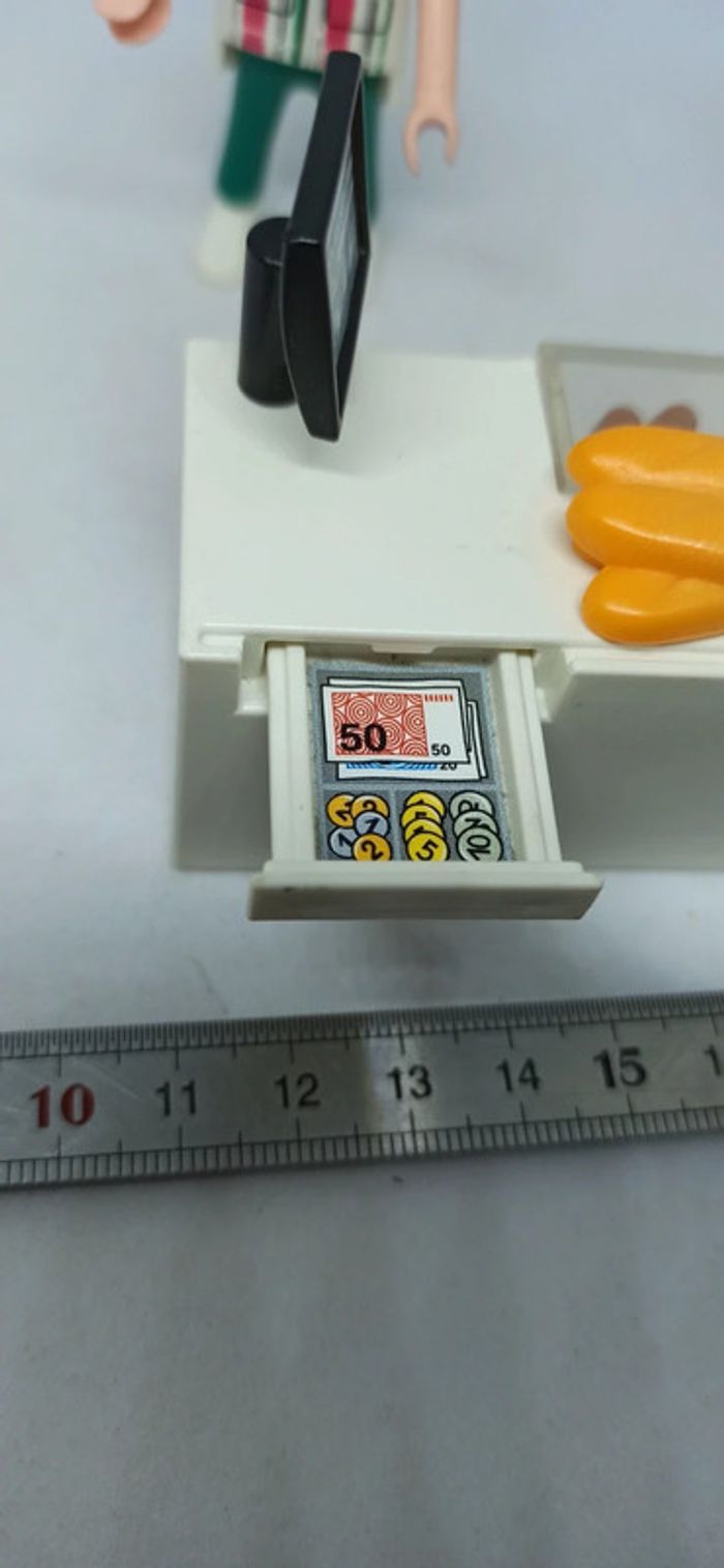 Homme vendeur avec comptoir et aliments playmobil - photo numéro 5