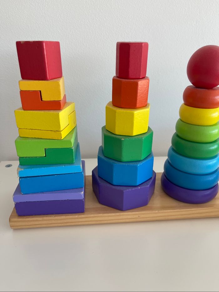 Jeu construction empilable en bois montessori - photo numéro 2
