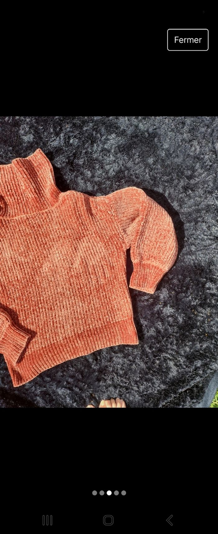 Pull col roulé cache cache tout doux marron - photo numéro 3