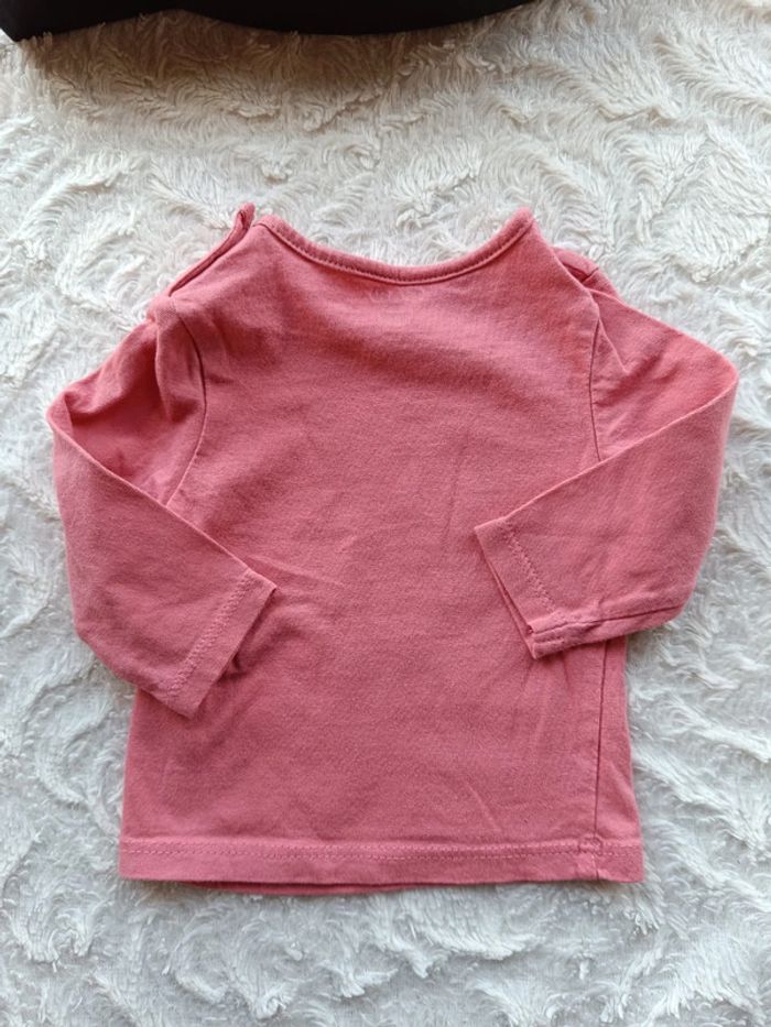 Tee shirt chemise manches longues Fille 3 mois Petite fleur Kiabi 100% coton - photo numéro 7