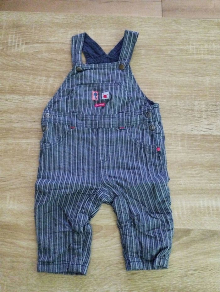 Salopette rayée bleu et blanc