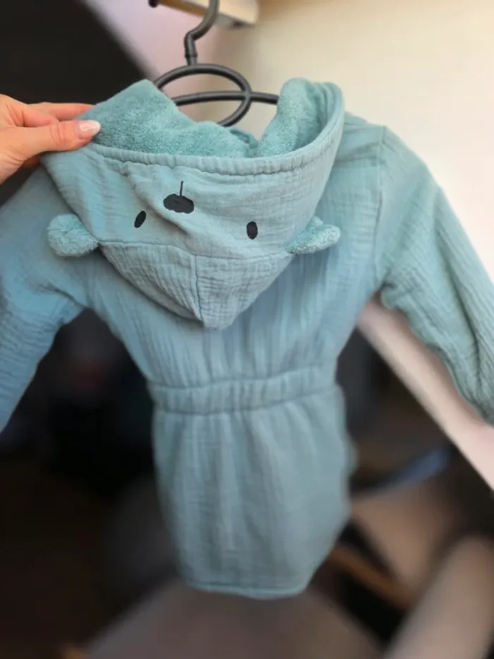 🛁 Peignoir enfant en gaze de coton – personnalisé “Gabriel” 🛁 - photo numéro 2