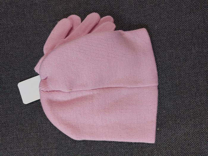beau ensemble bonnet gants la reine des neiges rose 54 - photo numéro 2