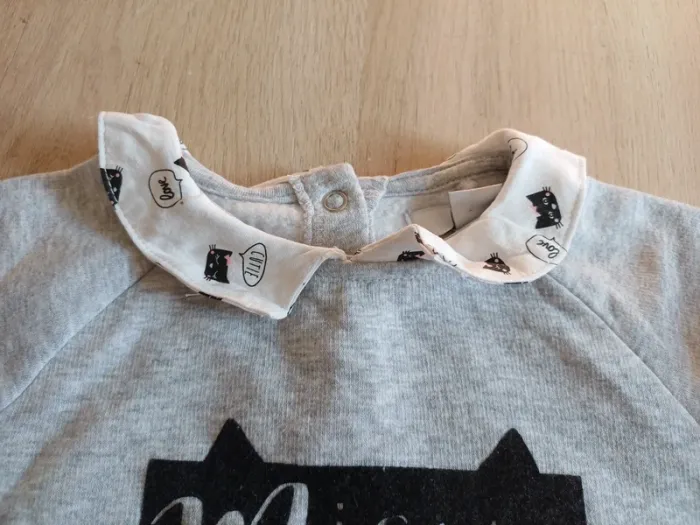 Sweat 2en1 chemise chat - photo numéro 5