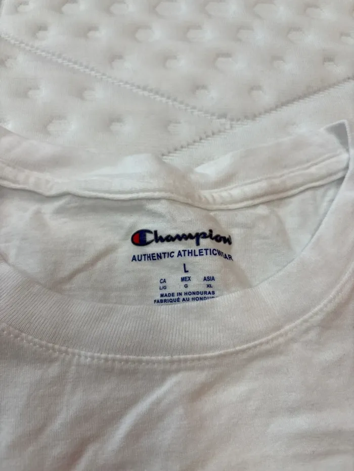T-shirt manche longue pour homme champion taille L blanc - photo numéro 4