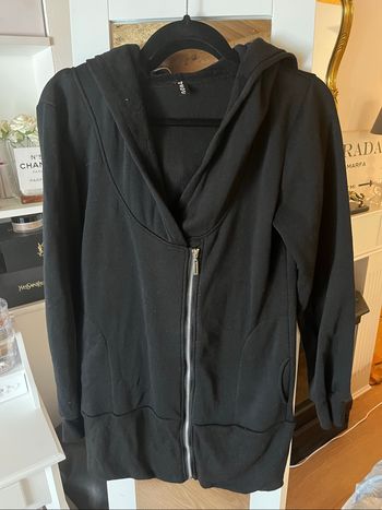 Veste longue à capuche noire chaude hiver comfy T.U TBE 🖤