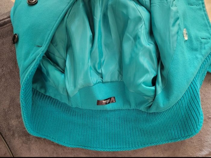 Veste manteau court turquoise Mim - photo numéro 10
