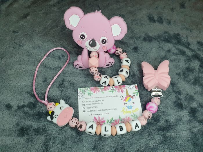 Attache tétine + Hochet personnalisés - photo numéro 3