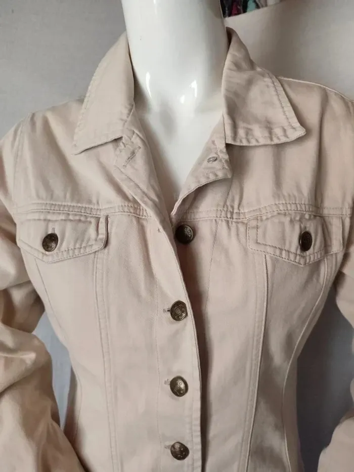 Veste en jean beige - photo numéro 3