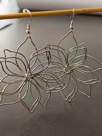 Boucles d'oreilles fleurs argent