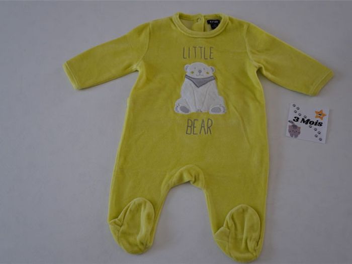 Lot de 5 Pyjamas velours brodés fantaisies Kiabi Taille : 3 mois - photo numéro 4