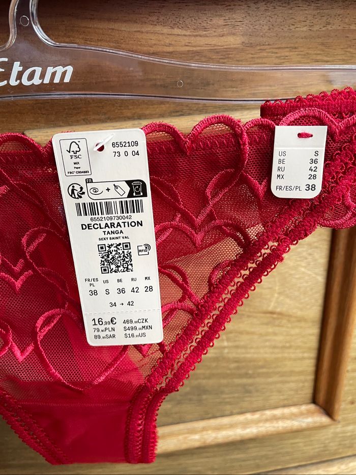 Tanga Etam Déclaration rouge taille 38
