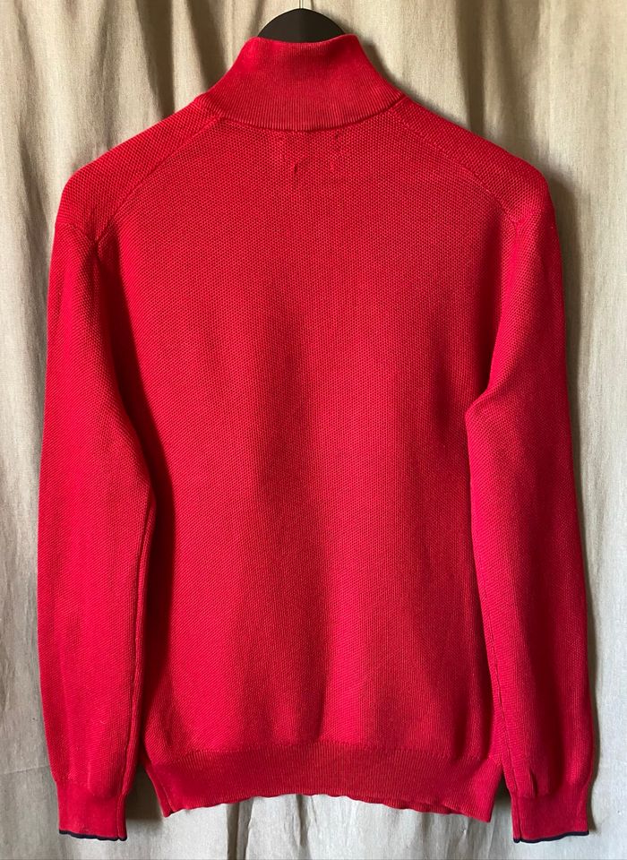 Pull demi-zip Ralph Lauren rouge - Taille S - Pima Coton - Très bon état - photo numéro 4