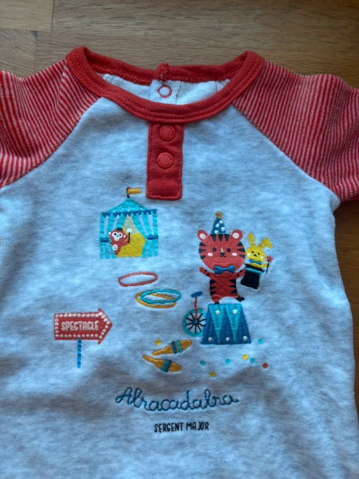 Beau pyjama velours sergent major 1 mois garçon comme neuf - photo numéro 3