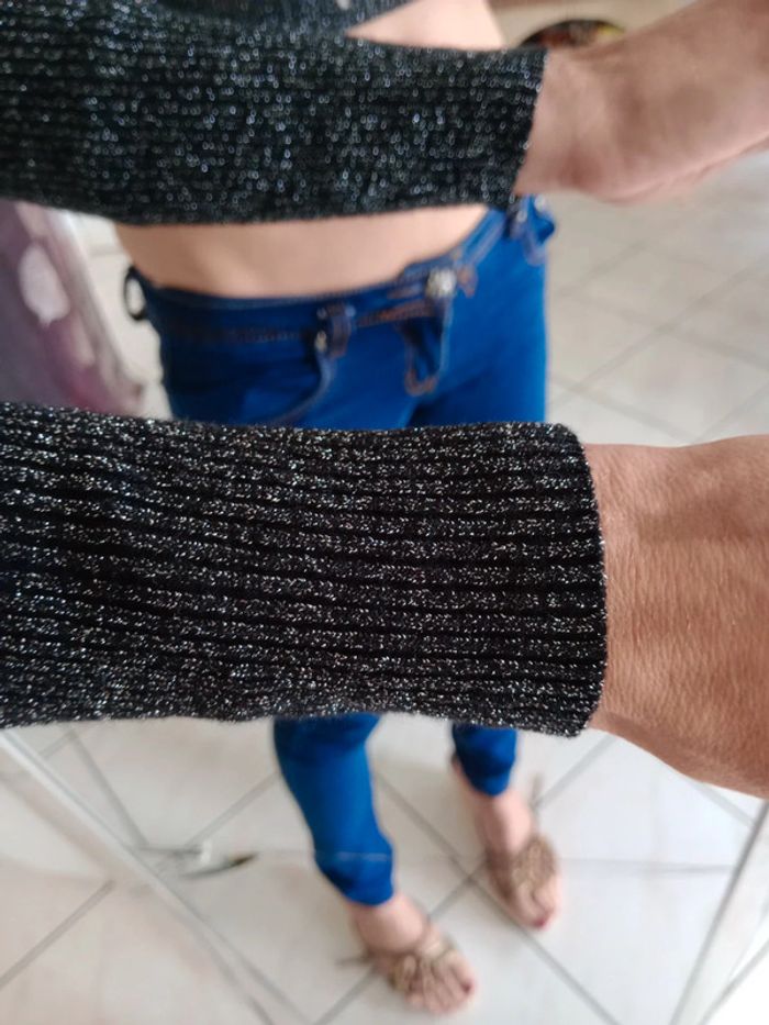 Crop top s noir argenté c 81 - photo numéro 3