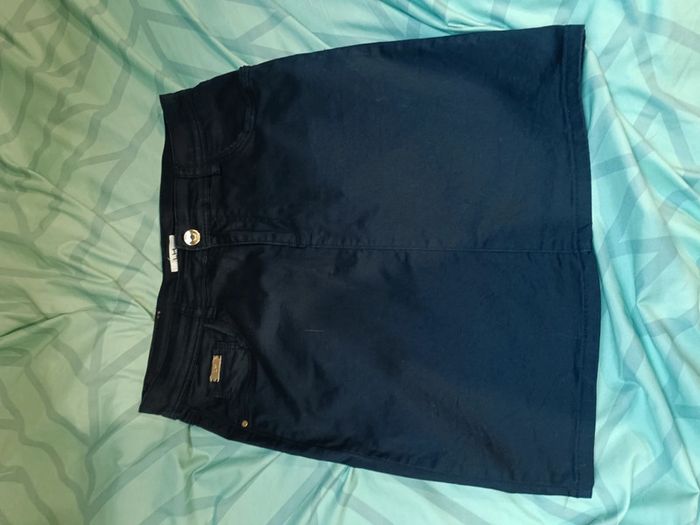 Jupe droite bleue marine La Halle T 40
