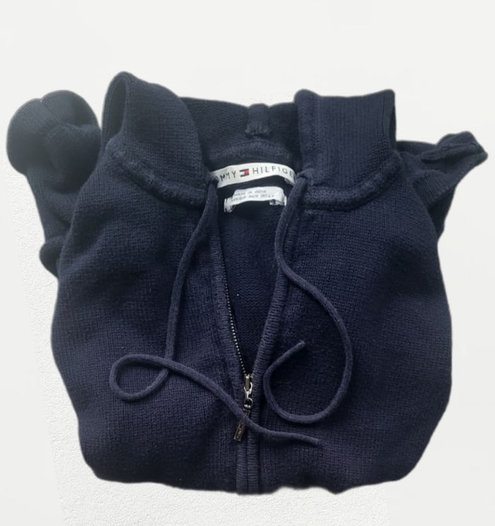 🧥 Sweat à capuche zippé Tommy Hilfiger femme – Bleu marine – Taille M - photo numéro 4