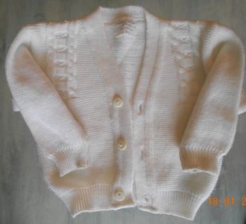 Gilet fille blanc cassé 6-12 mois
