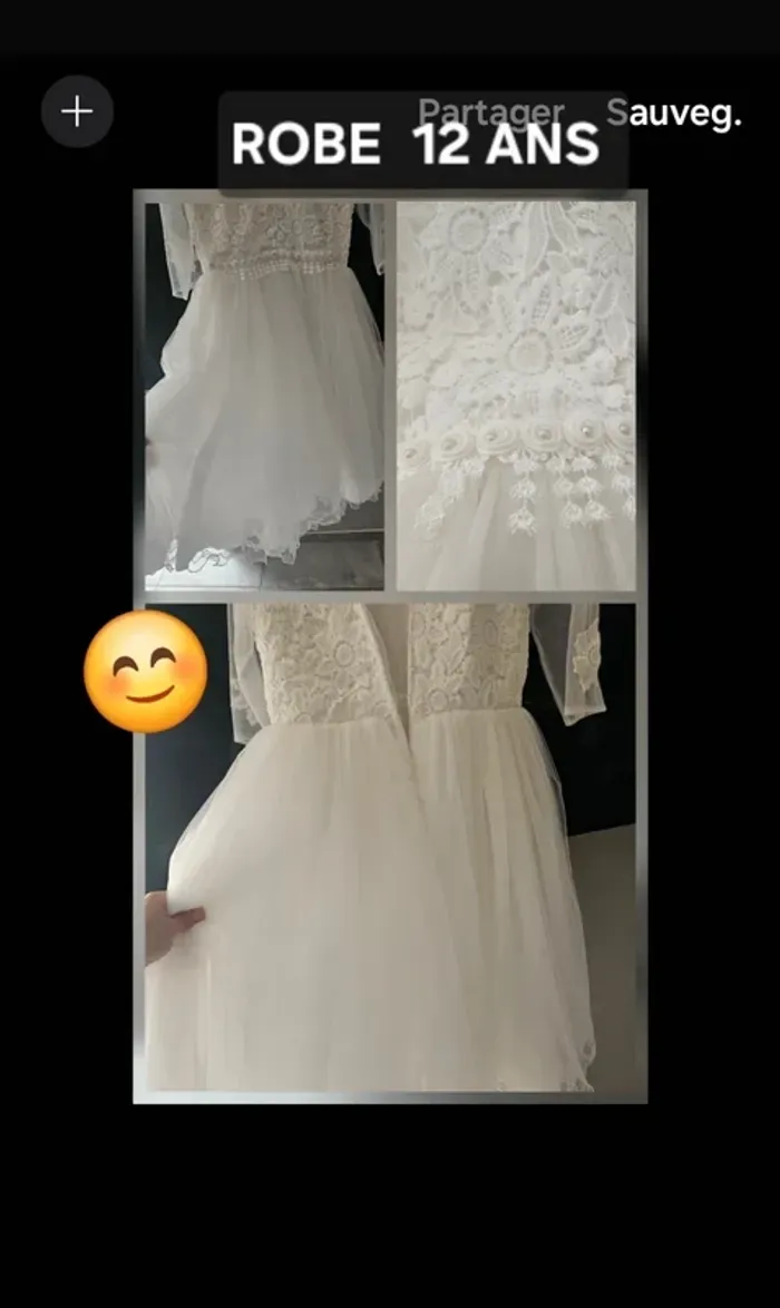 Robe blanche de cérémonie fille 12 ans ( parfait état)