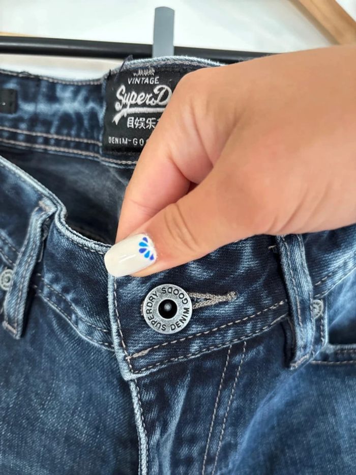 Jean bleu foncé superdry taille 41 - photo numéro 5
