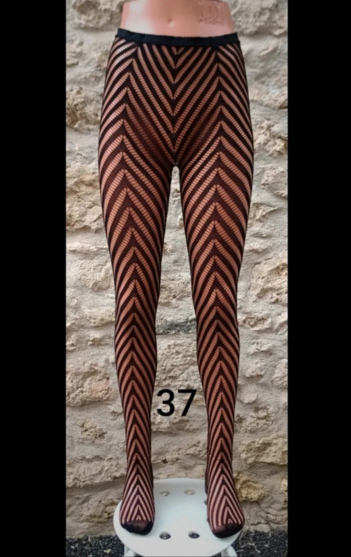 Collant résille motif fantaisie