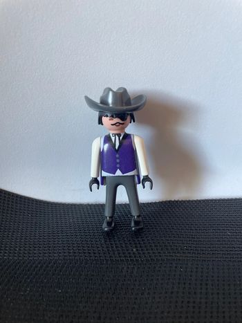Playmobil figurine cowboy vestons violet borgne cache œil western far West