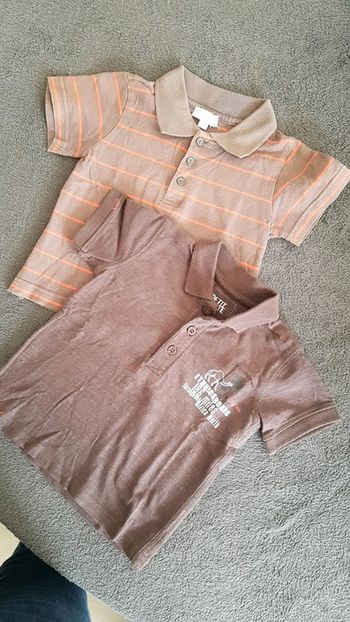 Lot de 2 polos 12 mois marron orange